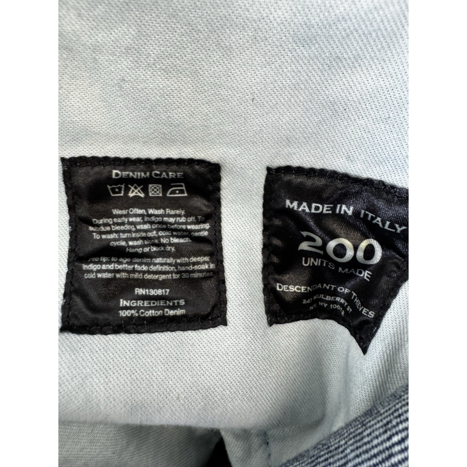 Descendant Of Thieves Selvedge Jeans Men’s The Italian 5-Pocket: Dark Size 33 — image 8 of 8
